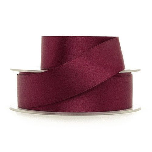 Double Face Satin Ribbon Burgundy 10mm per metre