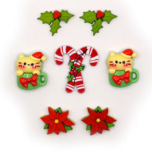 Creative Button Pack - Christmas Feline Festive