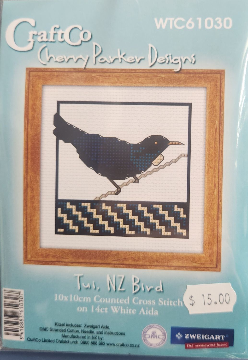 Tui Bird Cross Stitch Kit