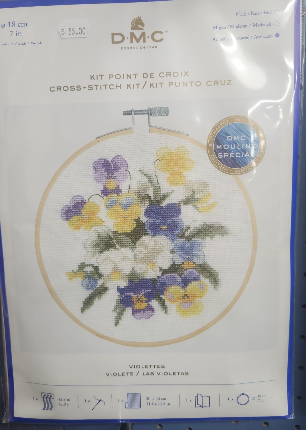 Cross Stitch Kit - Pansys