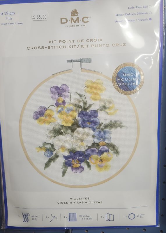 Cross Stitch Kit - Pansys