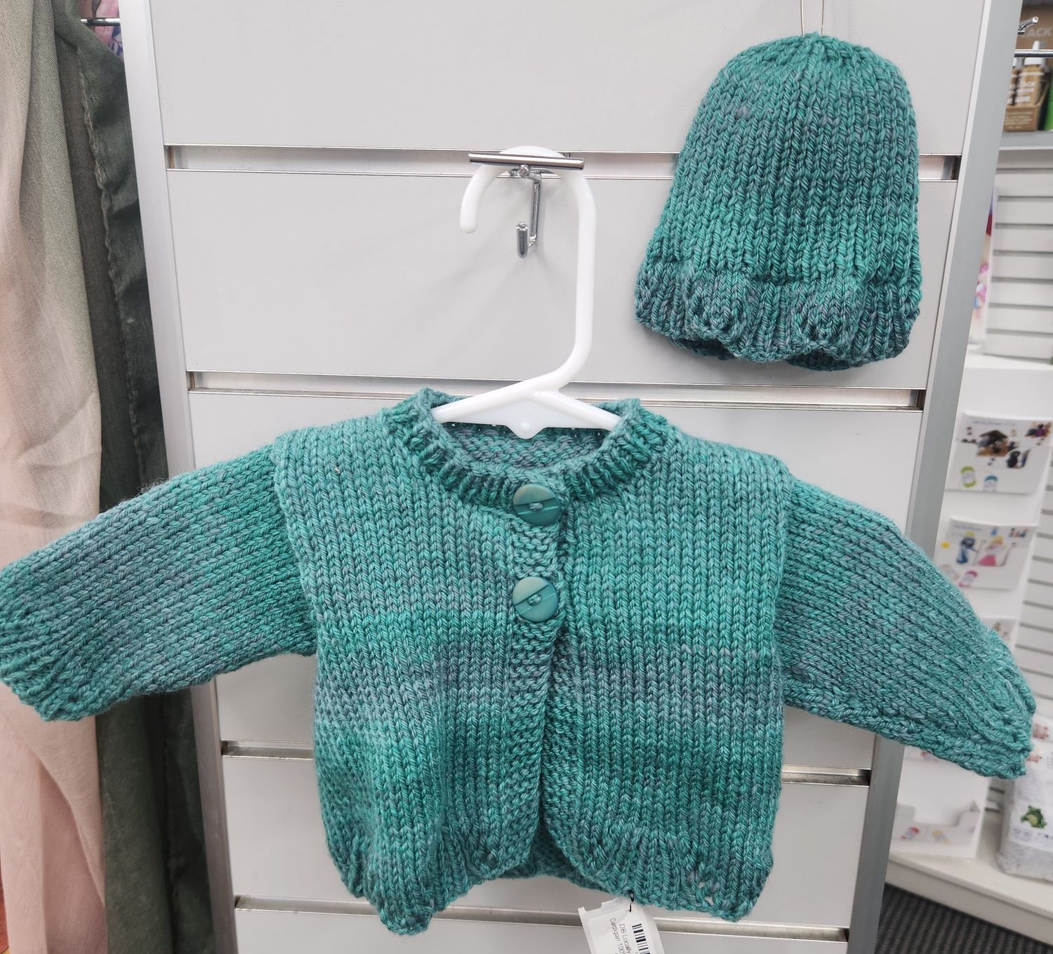 Teal Cardigan 100% Merino 0-3months