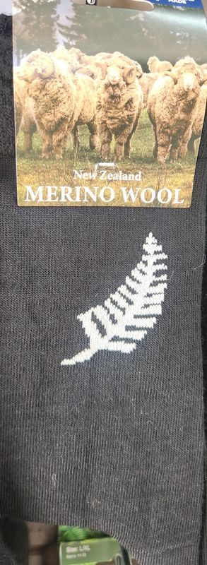 NZ Merino Wool Socks - Silver Fern Size - M/L