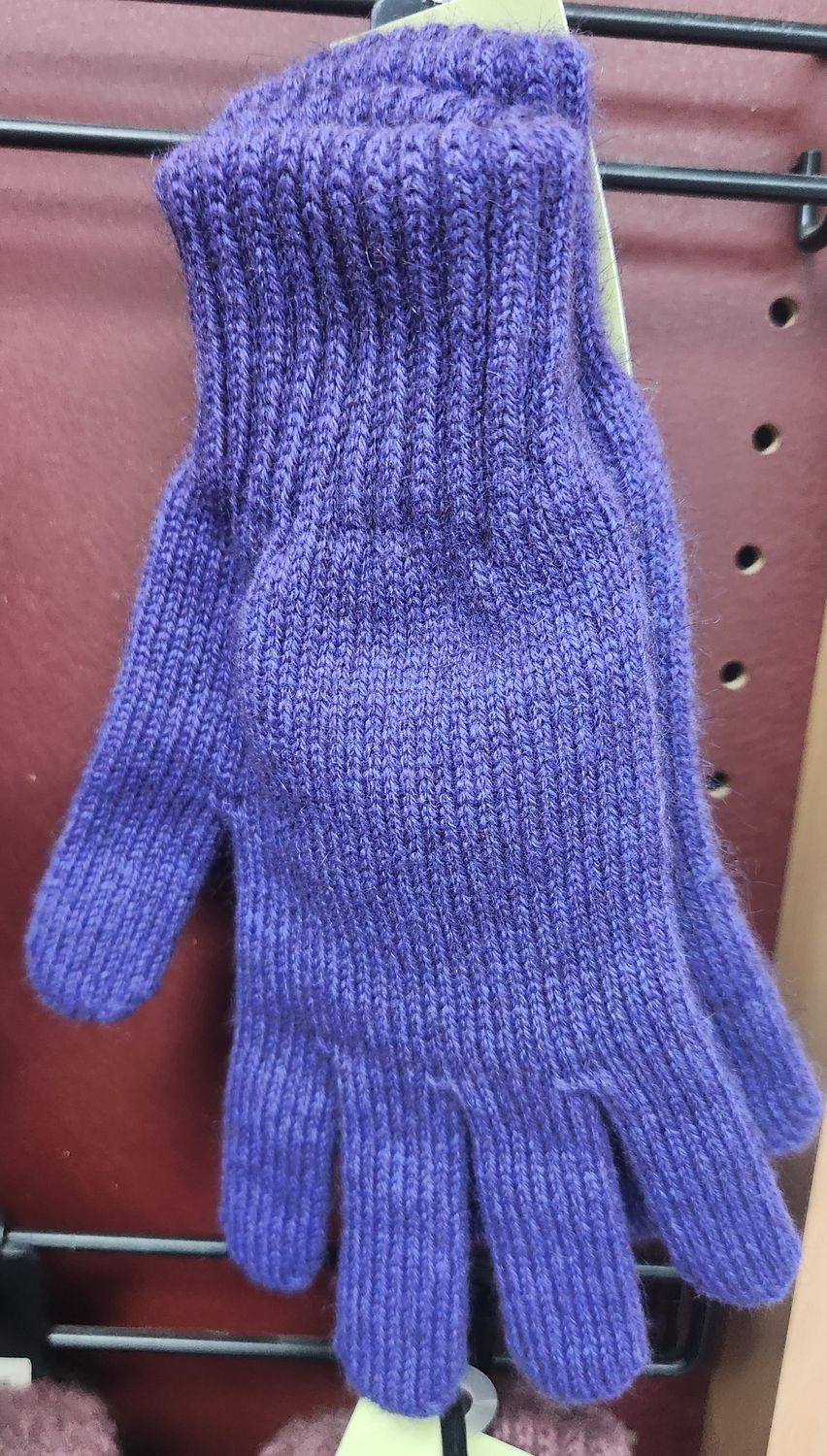 NZ Possum Merino Silk Fingerless Gloves - Small - Purple