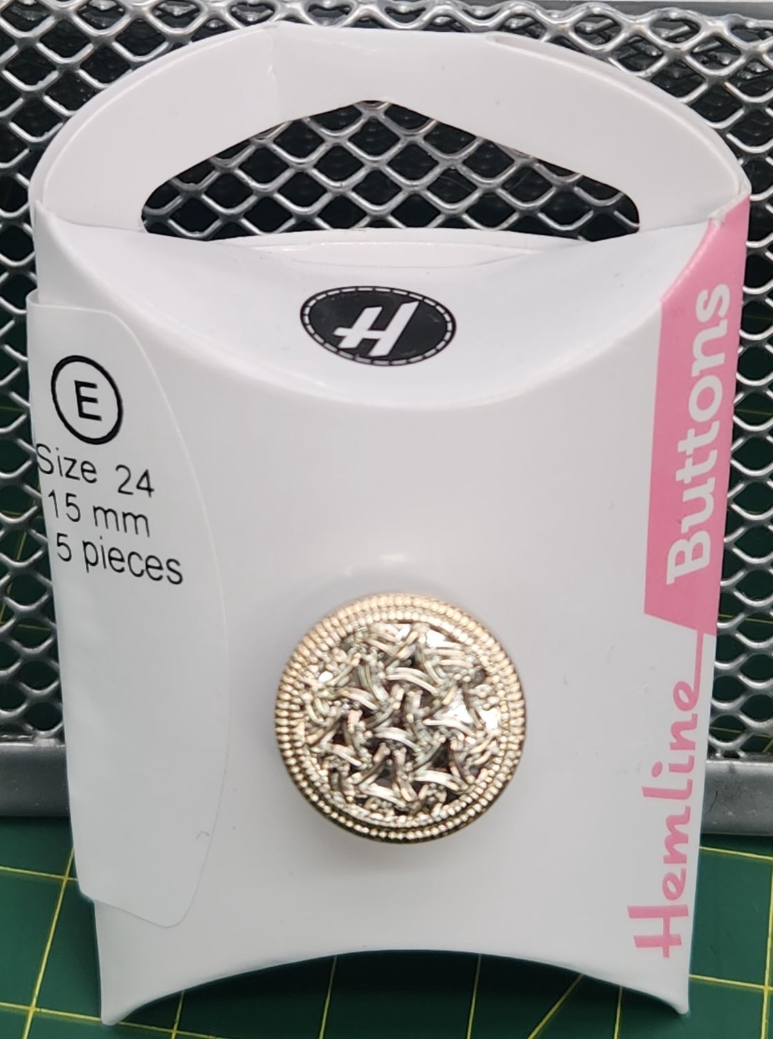 Hemline Size 24 15mm 5 Piece Buttons - Gold Metal Jacket