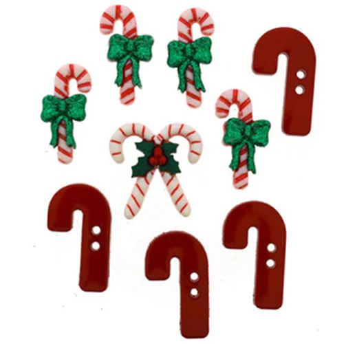Creative Button Pack - Candy Striped Christmas