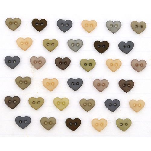 Creative Button Pack - Tiny Hearts Vintage Linen