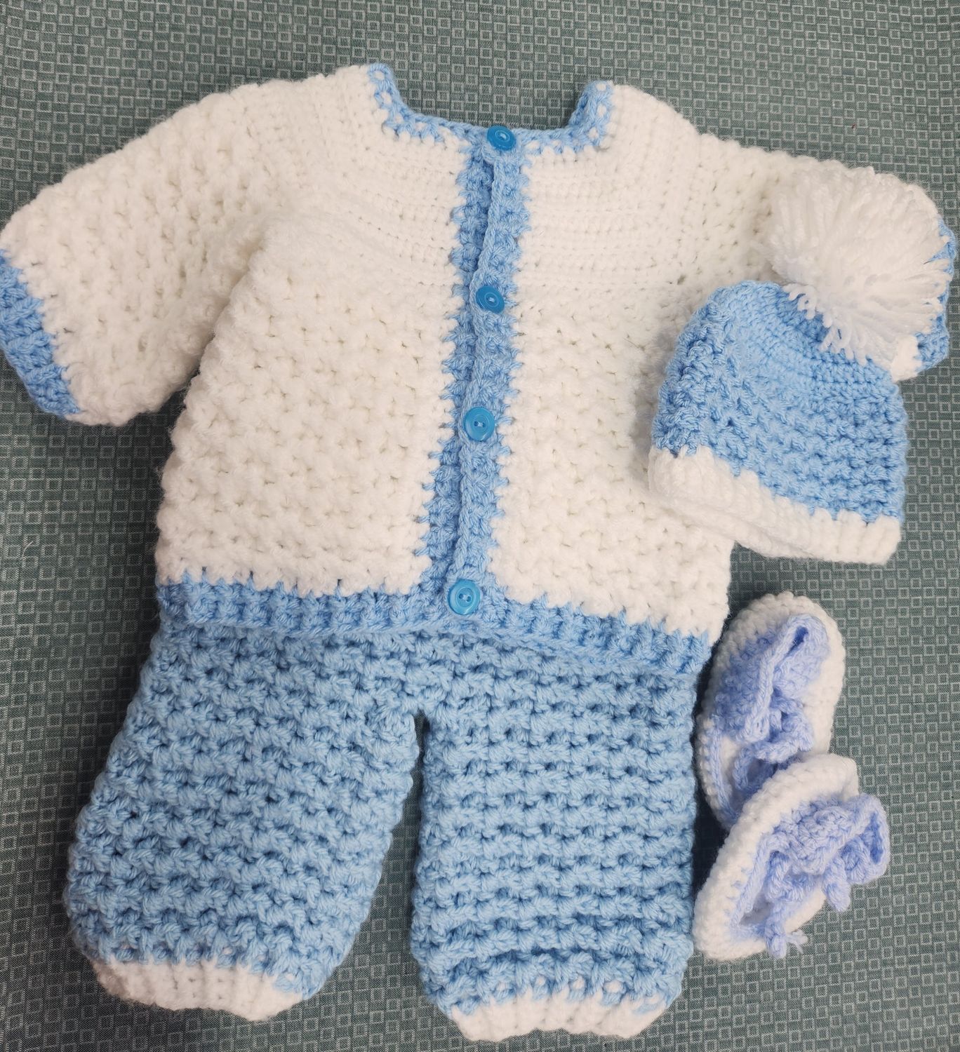 Acrylic Wool Baby Set - Crochet - 3 to 6 months