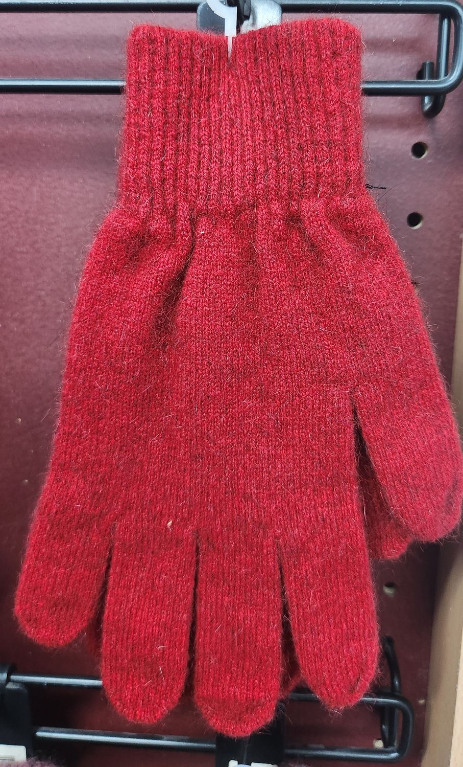 NZ Possum Merino Red Gloves Small