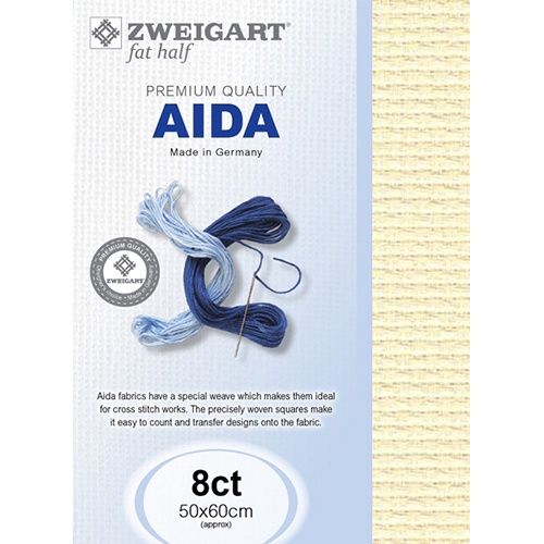 Zweigart Aida Fat Quarter 8 Count - Ivory