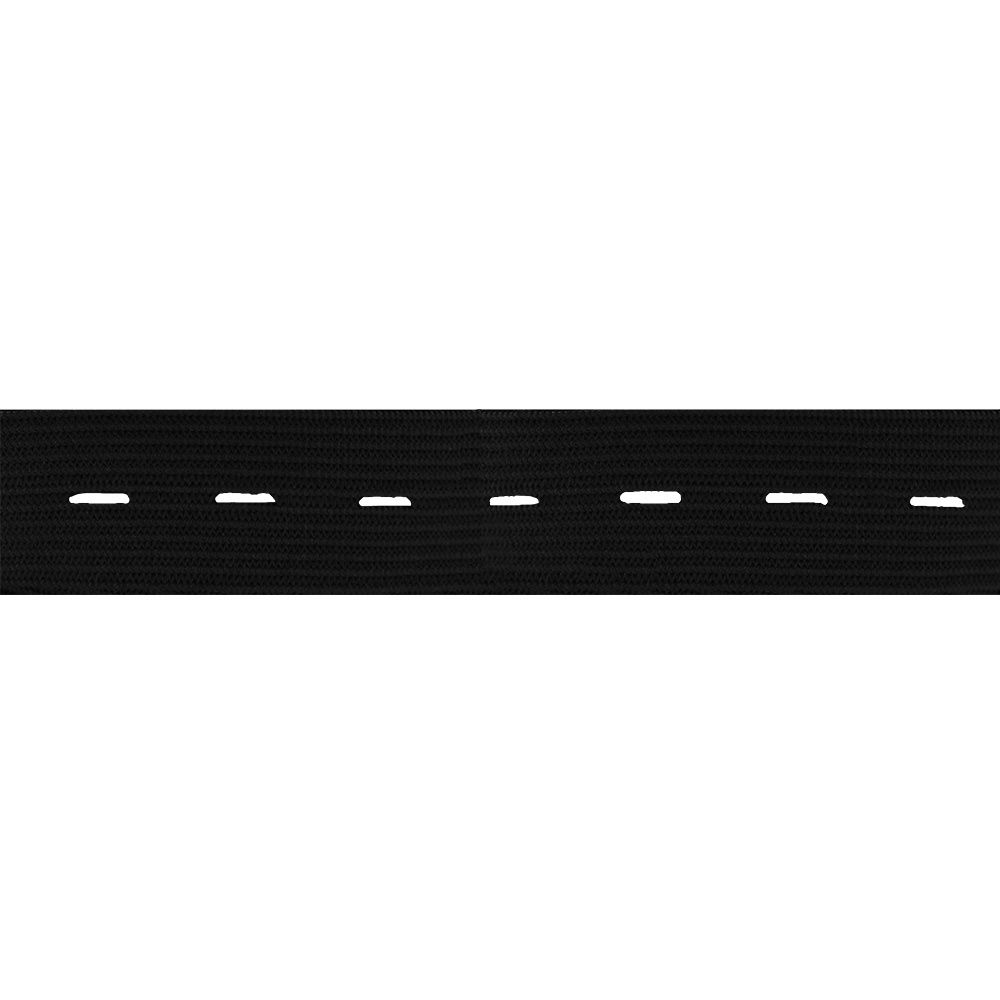 Sullivans Button Hole Elastic Black 20mm Wide - Per Metre