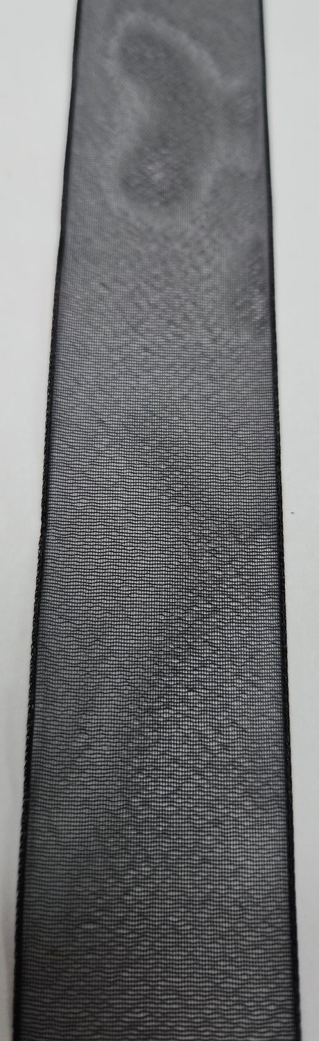 Black Organza Ribbon 25mm Width Price per metre