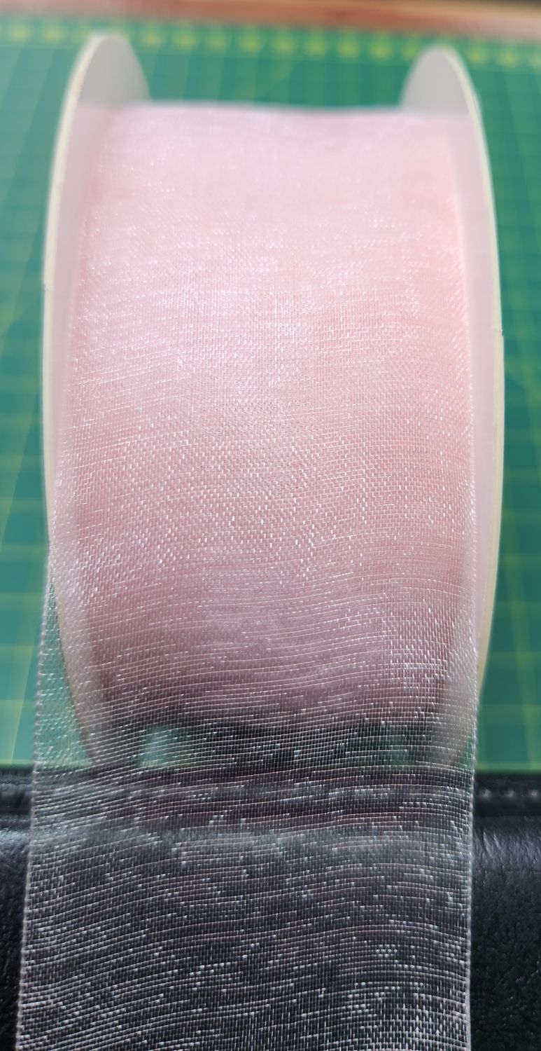 Light Pink Organza Ribbon 38mm Width, Price per metre