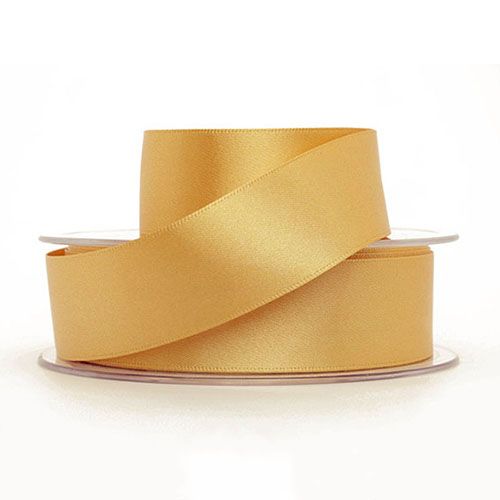 Honey Gold Double Faced Satin Ribbon 3mm Width, Price per metre