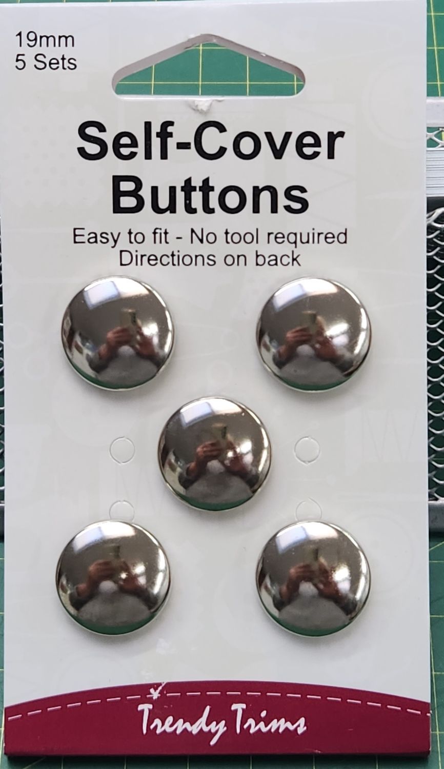 Self Cover Buttons 19mm 5 sets