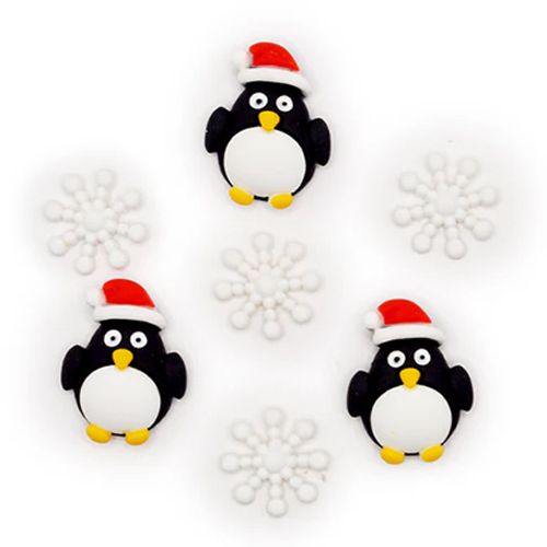Creative Button Pack - Holiday Penguins