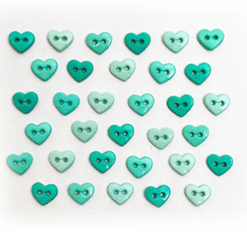 Creative Button Pack - Micro Hearts Seafoam
