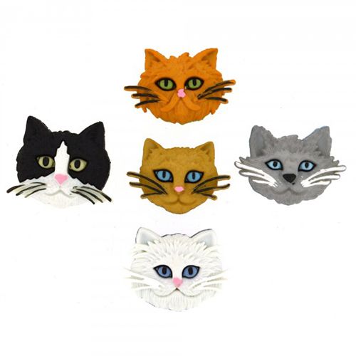 Creative Button Pack - Fuzzy Felines