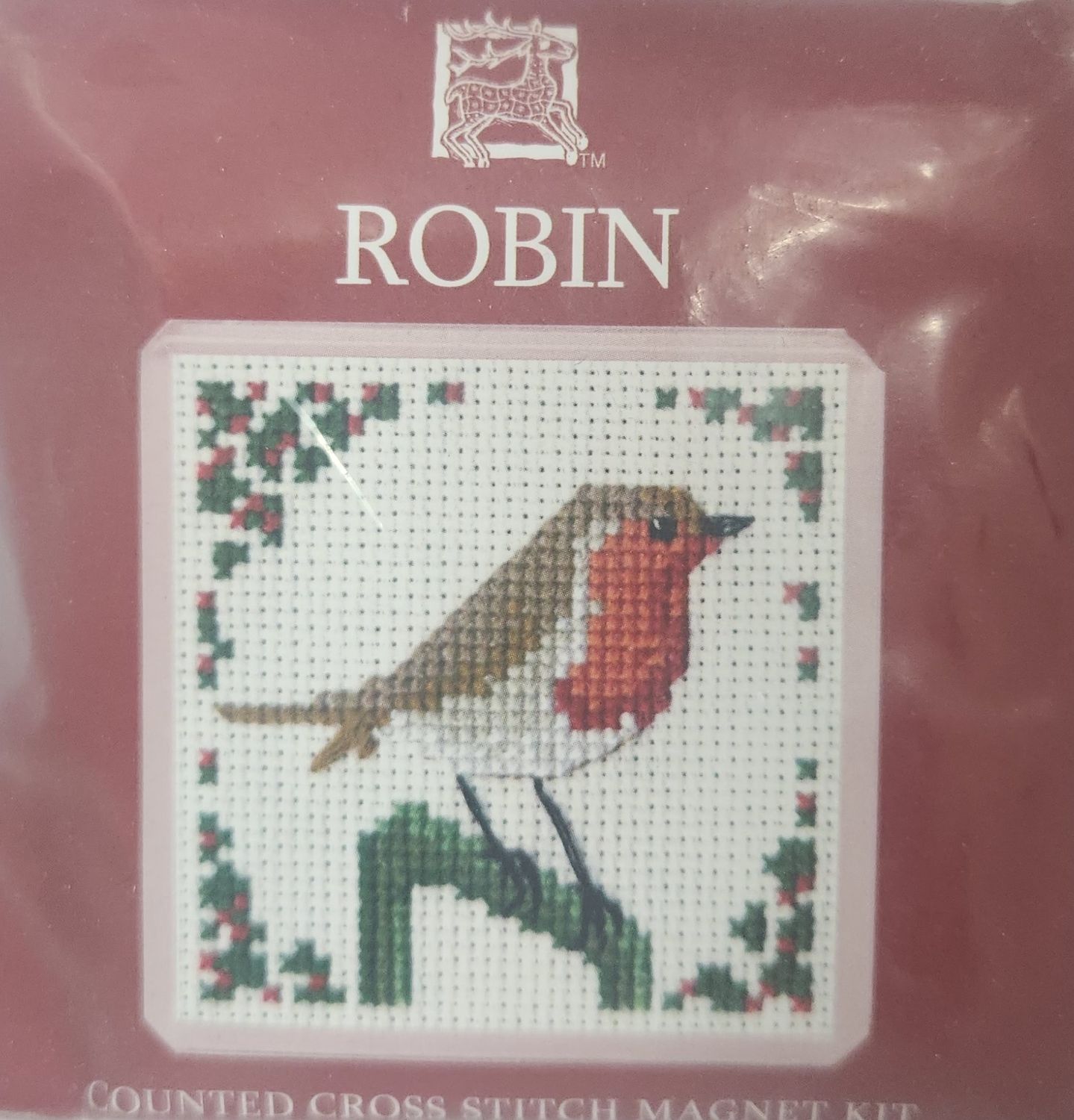 Cross Stitch Kit - Robin Bird Magnet