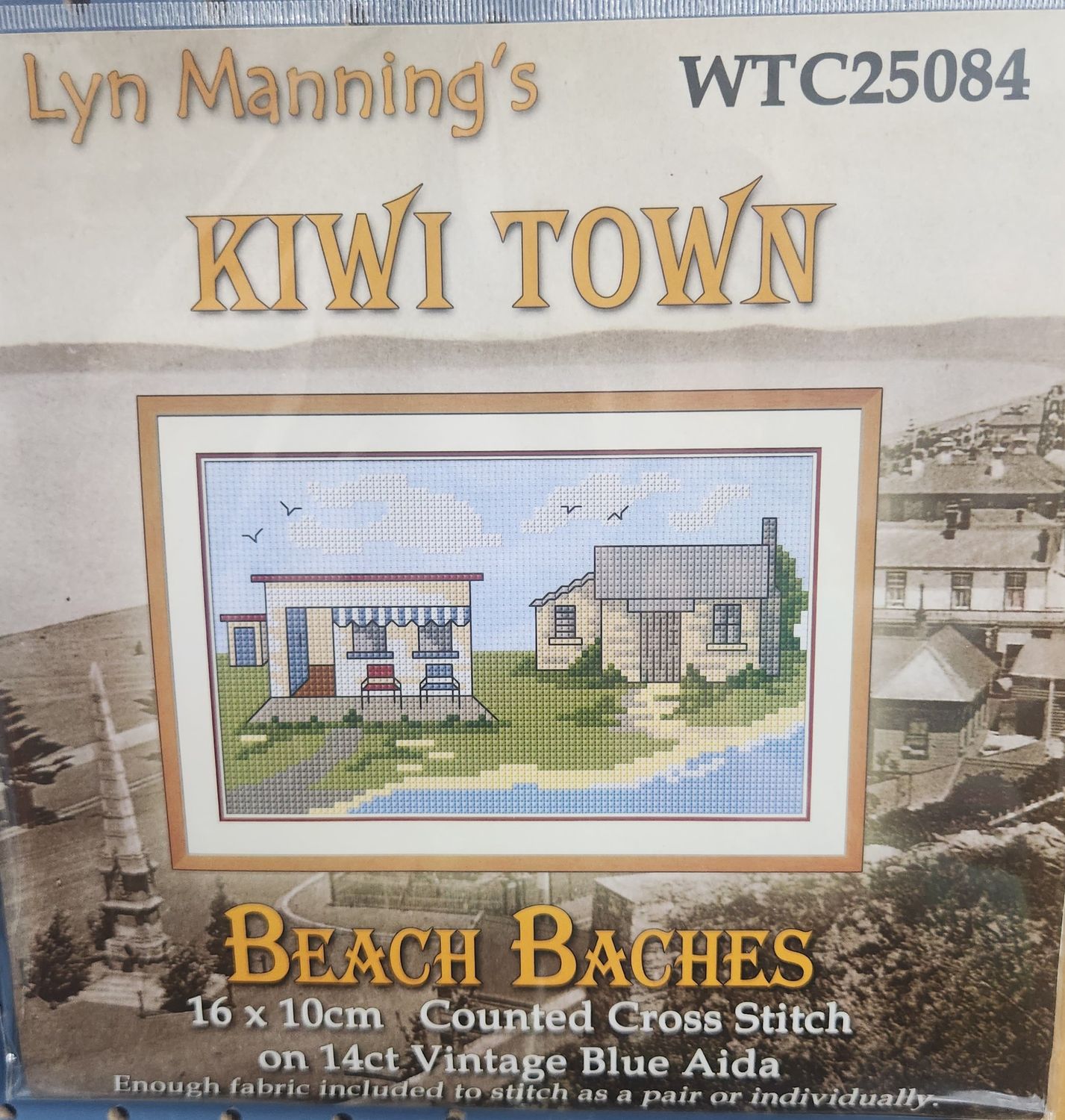 Kiwi Town Beach Baches Cross Stitch Kit