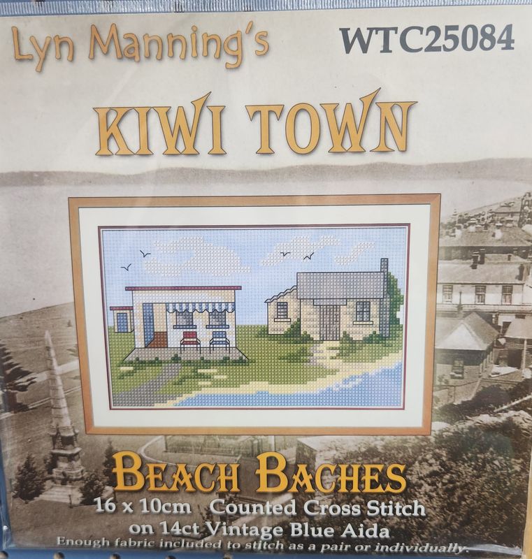 Kiwi Town Beach Baches Cross Stitch Kit