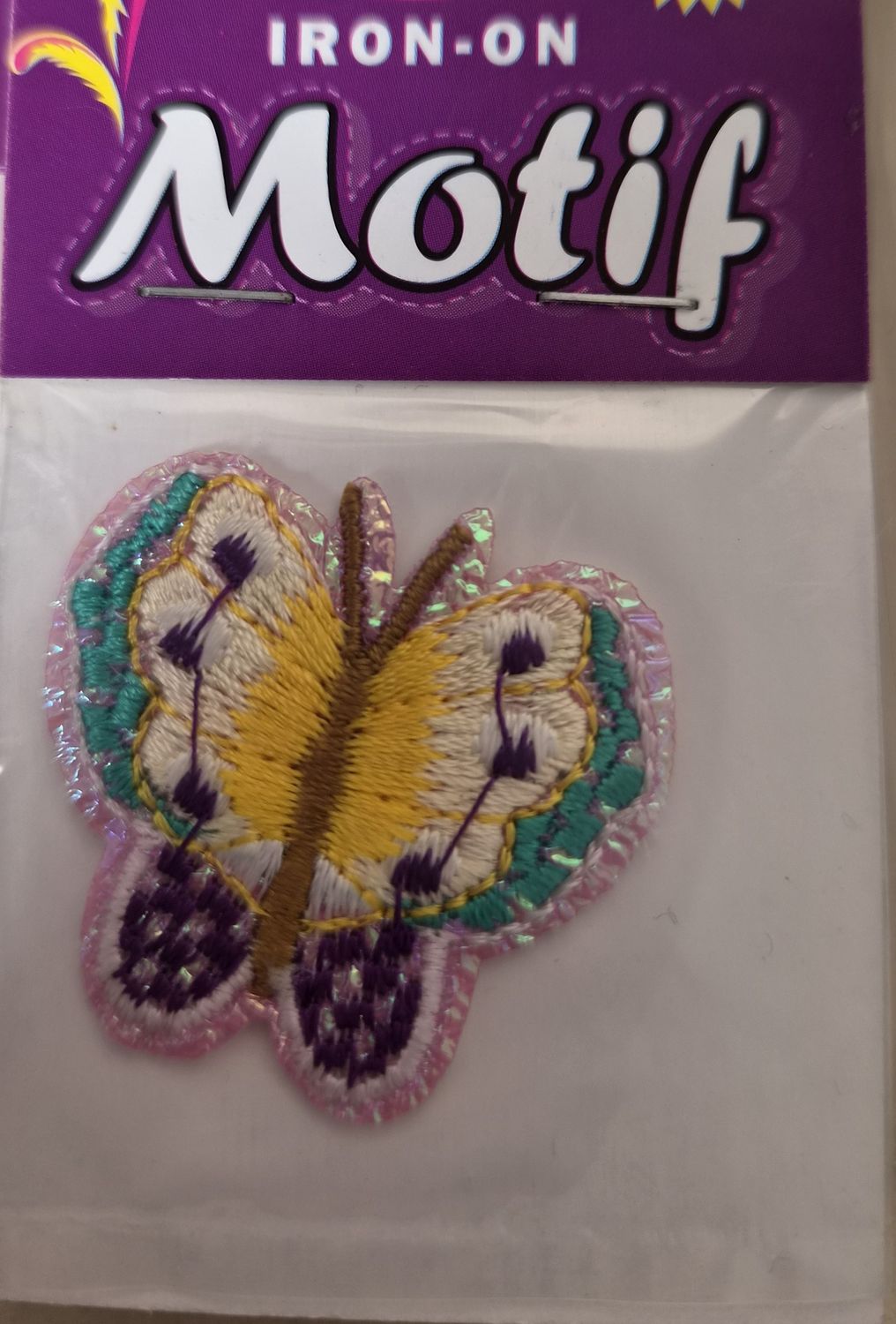 Iron On Motif - Multi Coloured Butterfly