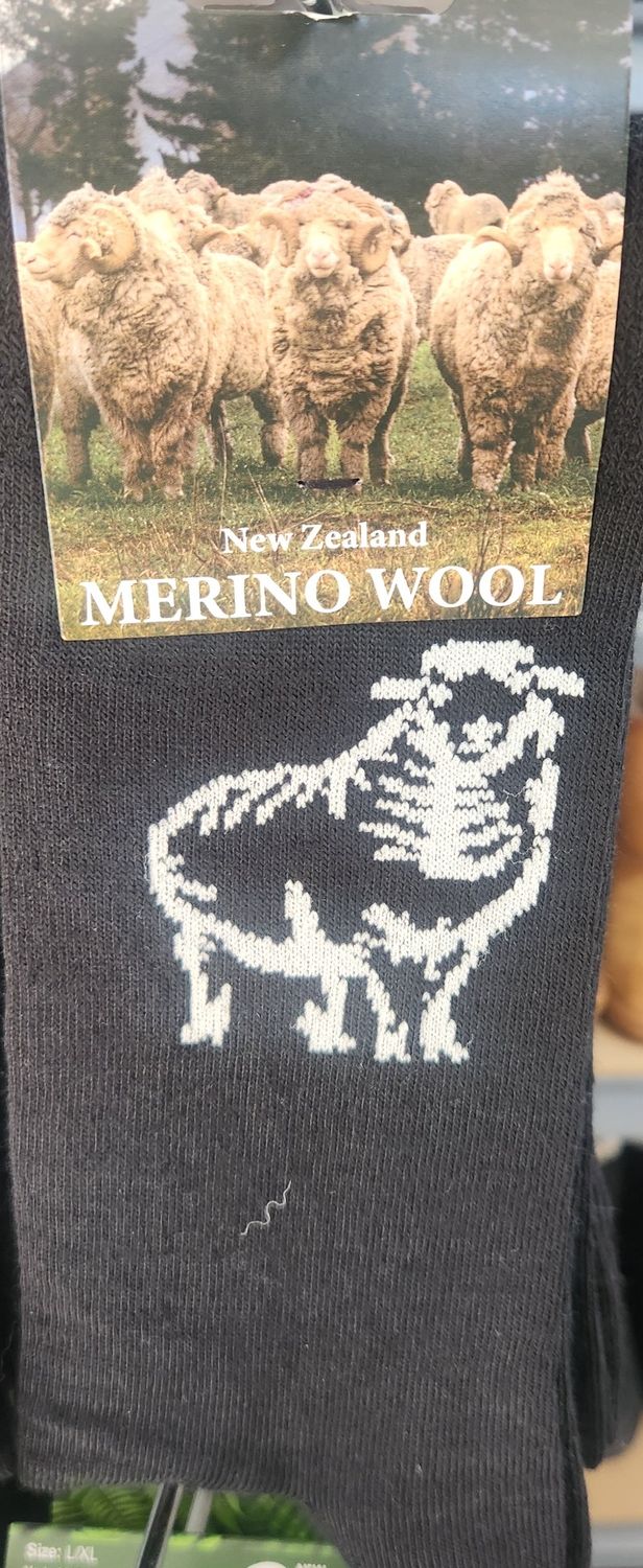 NZ Merino Wool Sheep Socks Black