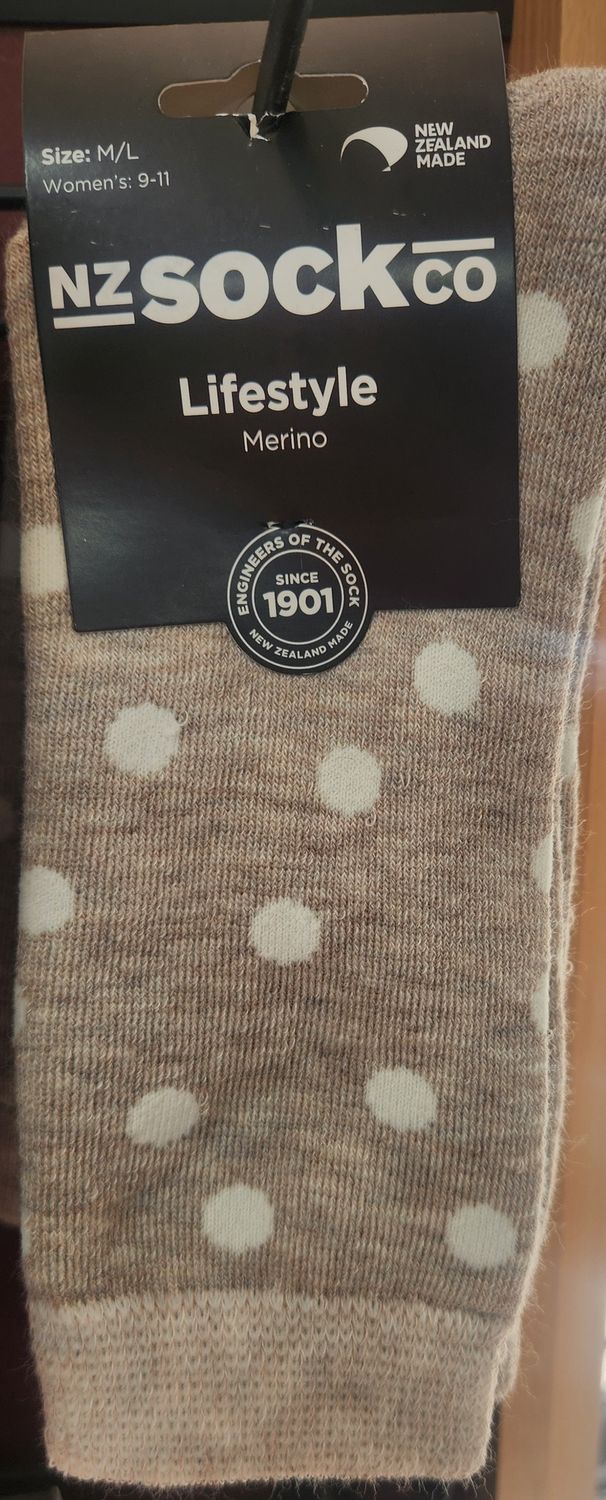 NZ Lifestyle Merino Socks Full Cushion Spots - Size M/L