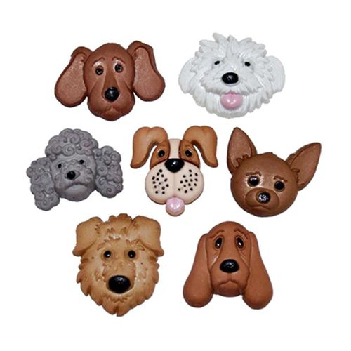 Creative Button Pack - Fuzzy Faces