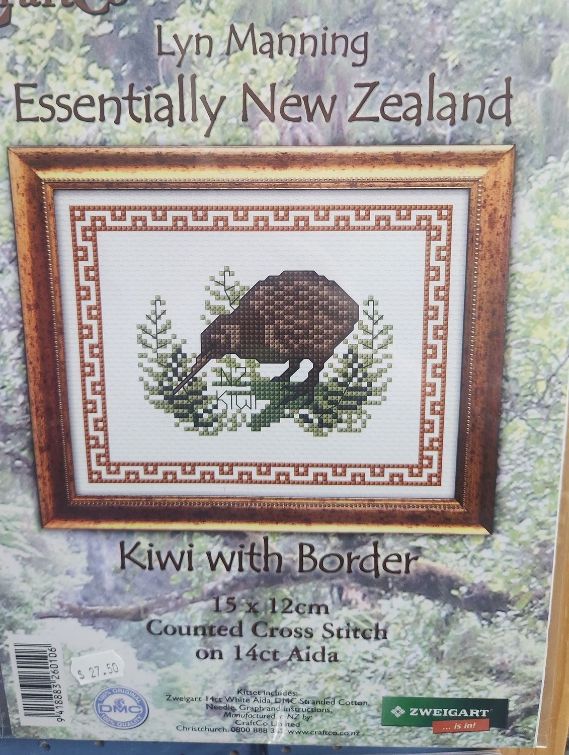 Cross Stitch Kit - Kiwi with Border