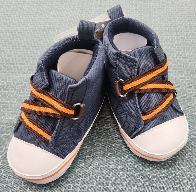 Imababy Zig Zag Hi Tops - Blue/Orange - 12-18months
