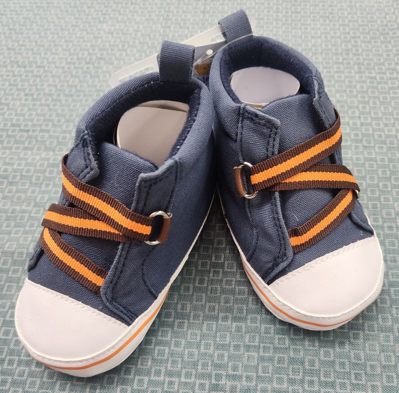 Imababy Zig Zag Hi Tops - Blue/Orange - 12-18months