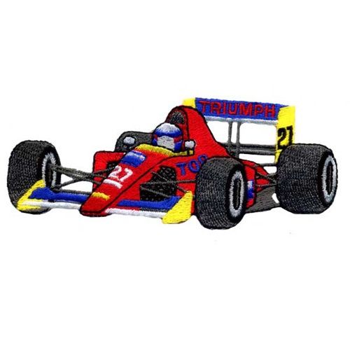 Iron on Motif Red Racing Car