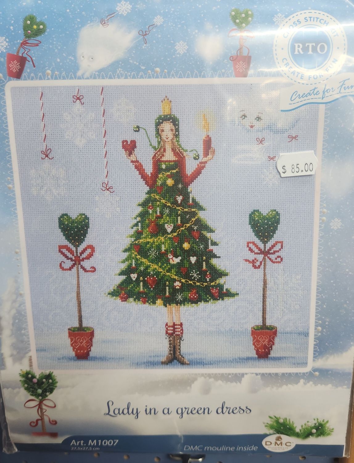 Lady in a Green Dress Cross Stitch Kit