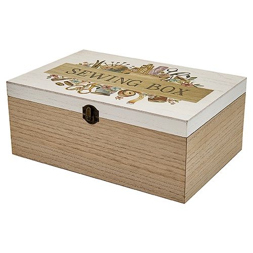 Wooden Sewing Box - Sewing Theme