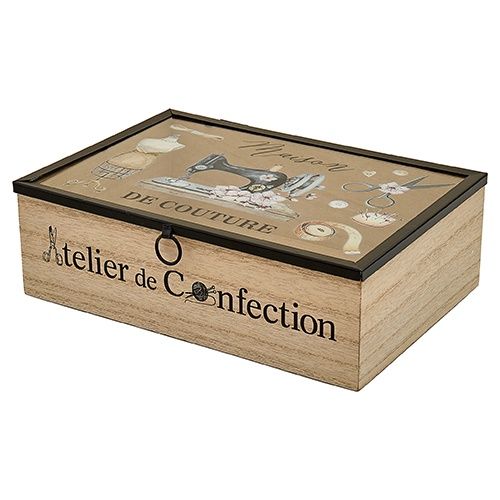 Wooden Storage Box - Sewing Machine Theme