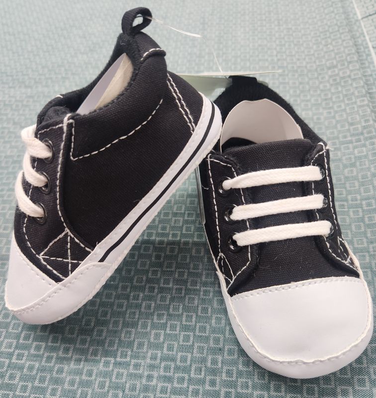 Imababy Canvas Shoes - Black White - 12-18 months
