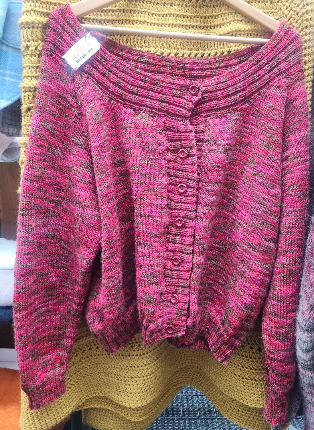 Acrylic Wool Multi Colour Cardigan