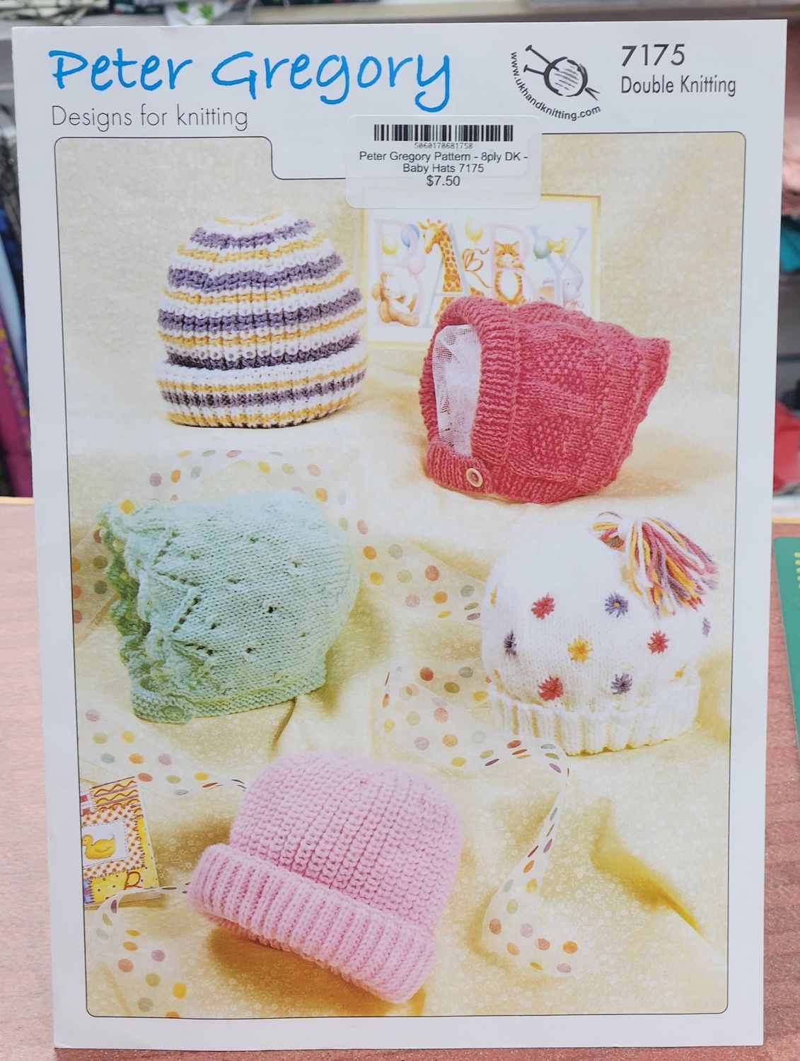 Peter Gregory Pattern - 8ply DK - Baby Hats 7175