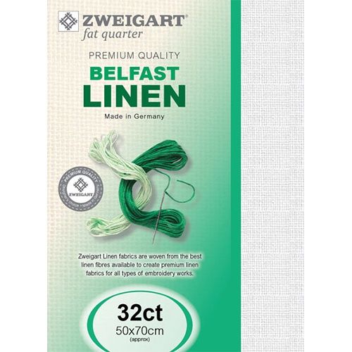 Zweigart Belfast Fat Quarter 32 Count Colour White