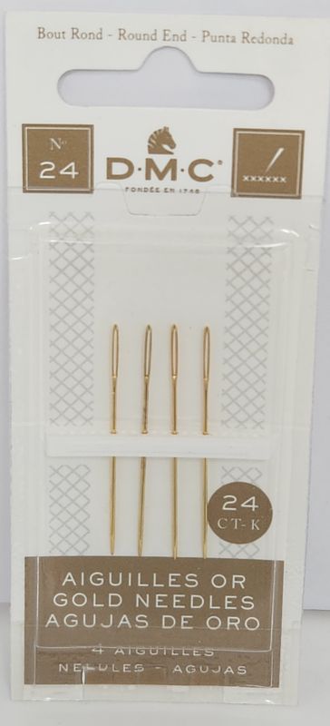 DMC 6 Gold Cross Stitch Needles Size 24