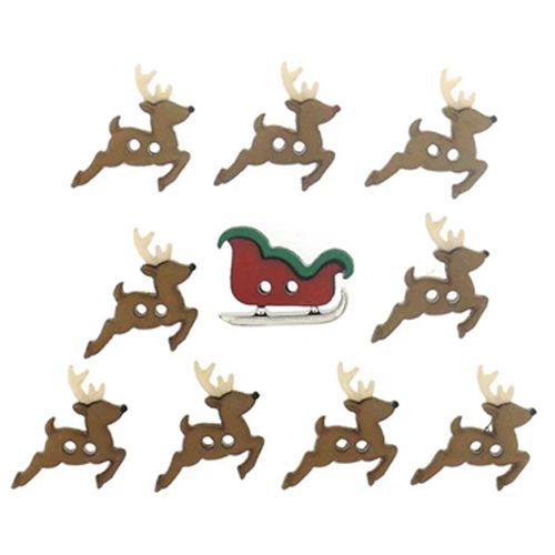 Creative Button Pack - Sew Cute Sleigh/Reindeer