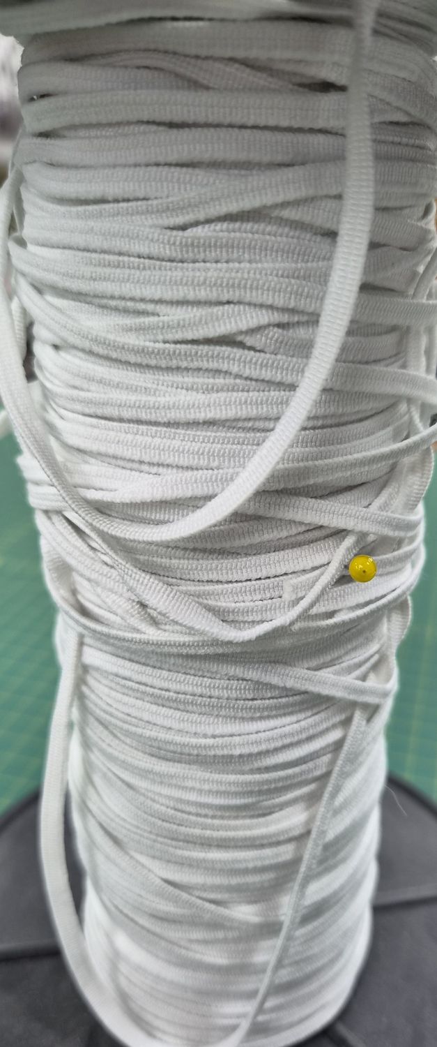 White Elastic Small 4mm, Per Metre