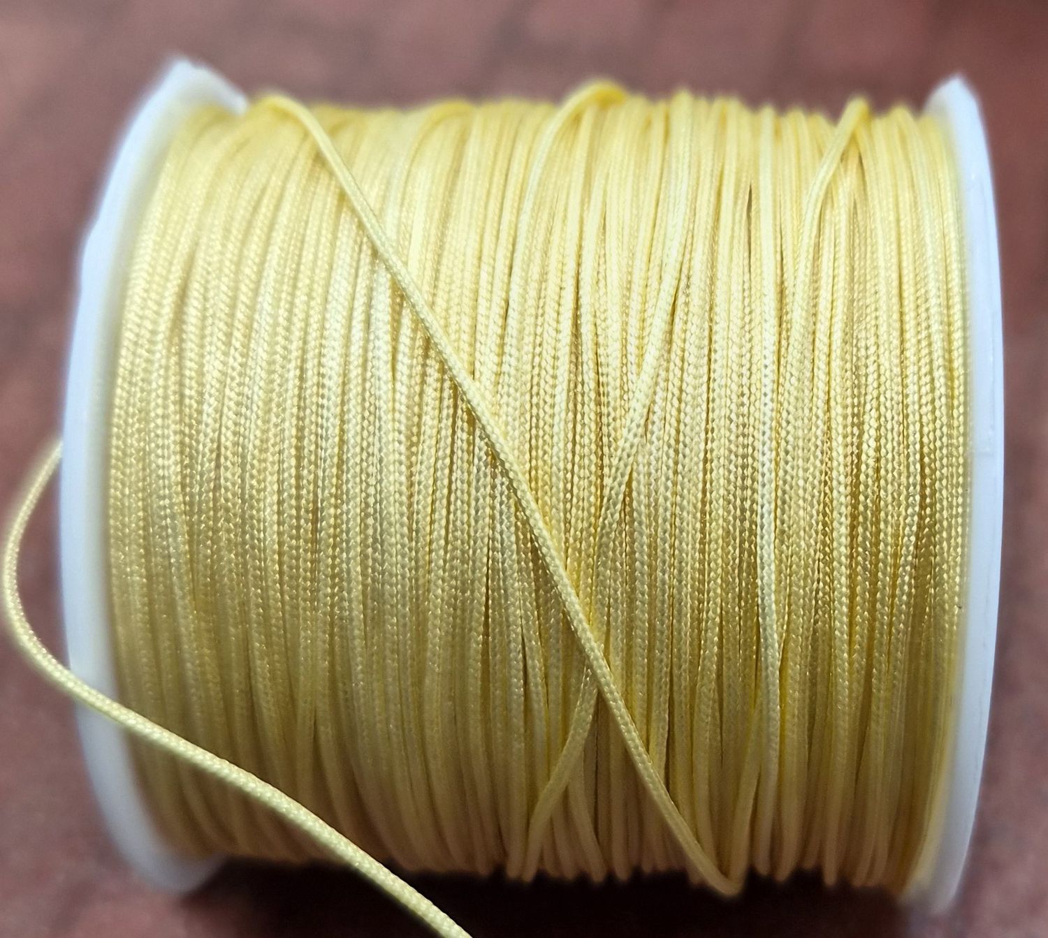 Nylon Jewellery Cord 0.8mm, Priced Per Metre - Pastel Yellow