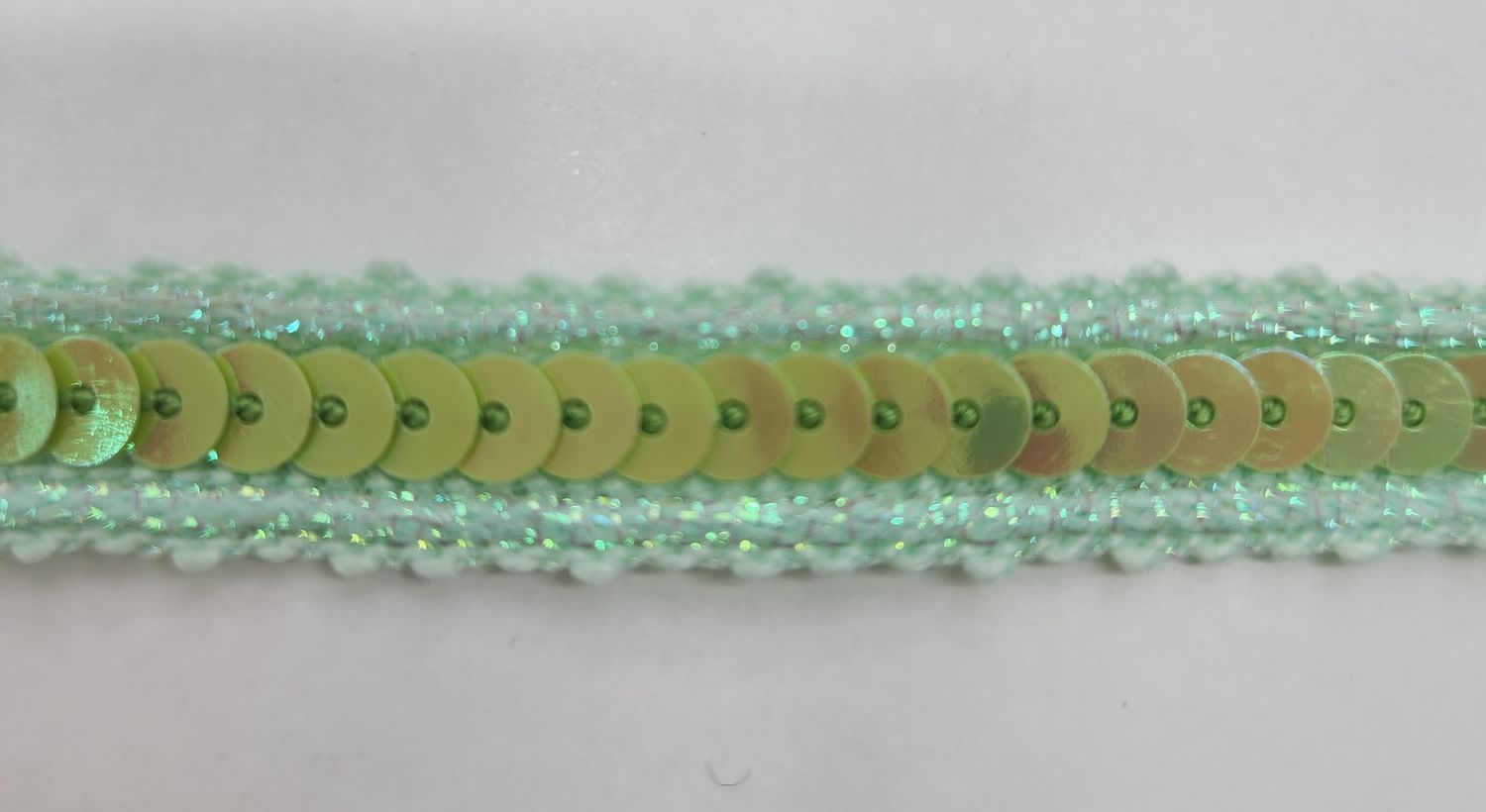 Green Sequin Trim 5mm Cut Per Metre