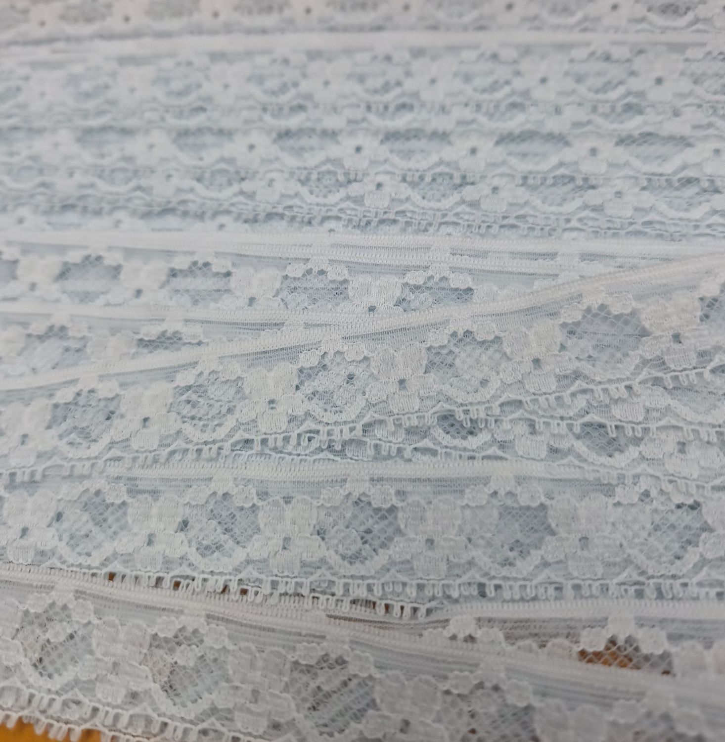 Light Blue Flower Lace Priced Per Metre