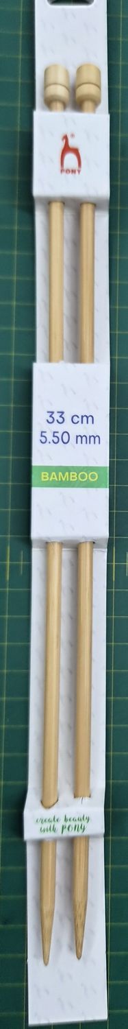 Pony Bamboo Single Point Needles 5.50mm 33cm Long