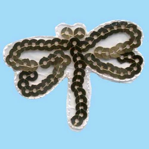Iron on Motif Gold Dragonfly