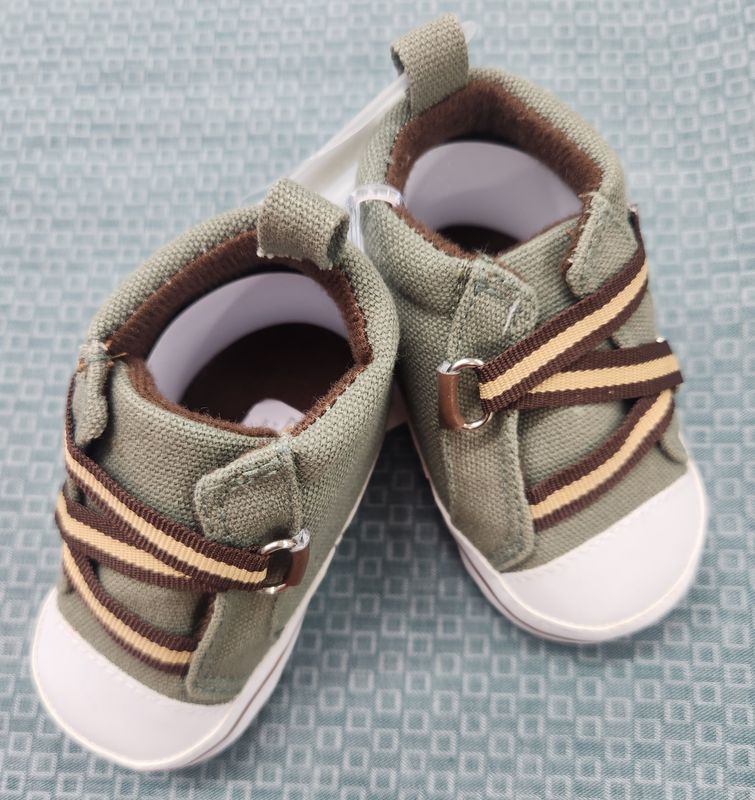 Imababy Zig Zag Hi Tops - Green/Brown - 6-12 months