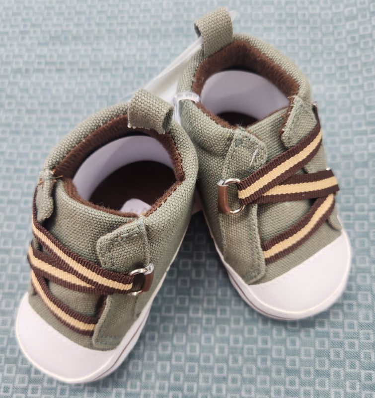 Imababy Zig Zag Hi Tops - Green/Brown - 6-12 months